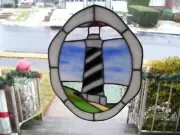 Stained Glass Light House catcher (Real Glass)