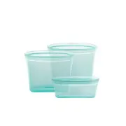 Zip Top Reusable 100% Platinum Silicone Container 3 Bag Set (2 Sandwich Size/1 S