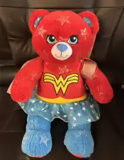 Build a Bear 16" Wonder Woman Red Bear with Outfit Glitter Stars NWT