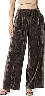 The Drop Women's Lucia Wide Leg Velvet Trouser