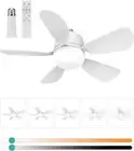 Ceiling Fan with Light&Remote,21in E26/E27 Base 3 Colors 3000K-6500K 1800 Lumens