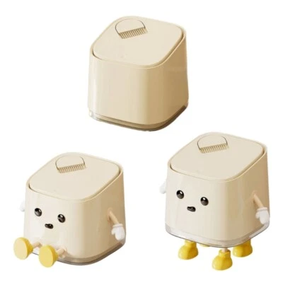 Mini Trash Can for Tables Press Open Lid Space Efficient Design for Small Space
