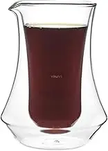 KRUVE Pique Coffee Carafe - Elegant Double-Wall Glass Design, 10oz (300ml) Capacity for Perfectly Brewed Coffee, Ideal for Entertaining Guests and Coffee Lovers, Keeps Your Brew Hot and Hands Cool