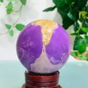 378g Natural Purpurite Quartz Sphere Crystal Ball Healing Reiki Decoration