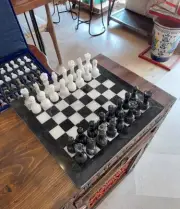 Black Marble Chess Set Top With Pieces, Marble Chess Set, Gifts For Him Decor
