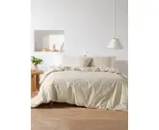 Linen House Flannelette Quilt Cover Set Tyra Taupe