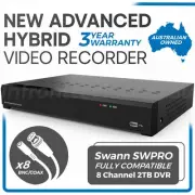 Hybrid DVR 8CH 2TB – 8MP IP & BNC – SWPRO Swann Compatible – CCTV Security