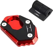 Motorcycle Side Stand Enlarge Kickstand Plate Extension Pad Valve Caps for Kawasaki Z900 Z900RS Z650 2017 2023 Z800 Z1000 (Color : B Red)