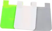 CHILDWEET 3Pcs Phone Back Card Holders Adhesive Pouches for Subway Cards Non Slip Design for Strong Attachment Smartphones Laptops and More Random Color