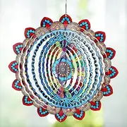 WOTOW Mandala Wind Spinner - 12 Inch Starry Sky Hanging Wind Spinners for Yard and Garden - Yard Garden Decor for Indoor Outdoor Wind & Sun Catcher