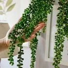 2Pcs Artificial Hanging Plant Fake Succulent String of Pearls Decor Wedding Home