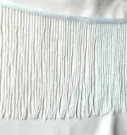 White/CRYSTAL seed bead 6" GLASS beaded fringe trim, beautiul on lampshades #416