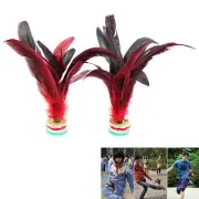 2PCS China Jianzi Colorful Fancy Feather Shuttlecock for Fitness EntertainmSEUU