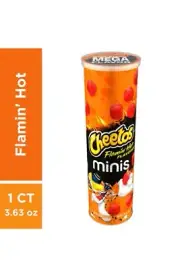 New Limited Cheetos Mini Flamin Hot Cheese Cheddar Puffs Can 3.63oz
