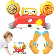 Target Games for Kids | Movable Crab Foam Balls Electronic Target Game,Foam Balls Target Game with LED Score Record for Kids 5-7