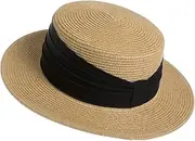 [Cauplse] Summer Beach Cap Wide Brim Sun Straw Hats for Women Roll Up Floppy Bucket Hats