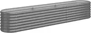 vidaXL Raised Garden Bed in Grey-Powder Coated Steel, for Outdoor/Indoor Planting - Spacious, Corrosion Resistant with 224x40x36 cm Dimensions