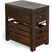 Pemberly Row 15" Mahogany Wood Chair Side Table in Tobacco Leaf