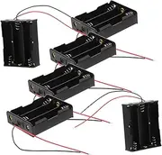 CHICAMPERA 6Pcs Wired Battery Case for Batteries Lightweight Portable Storage with Wire Connector for DIY Projects and Battery Organization