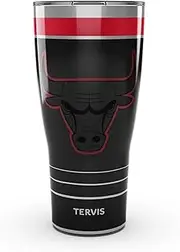 Tervis Traveler NBA Chicago Bulls - Night Game Triple Walled Insulated Tumbler Travel Cup Keeps Drinks Cold & Hot, 30oz, Stainless Steel