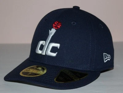 59Fifty New Era Fitted Hat Blue Cap LOW PROFILE WASHINGTON WIZARDS Size 7 DC *W9