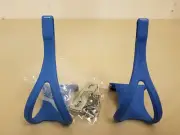 NOS Ladies Christophe Toe Clips....Road Bike Pedals...France..Blue Resin..Small