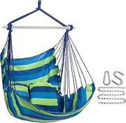 Sorbus Hanging Rope Hammock Chair Swing Seat for Any Indoor or Outdoor Spaces- Max. 265 Lbs -2 Seat Cushions Included
