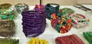 LOT OF 40 BEADED BRACELETS CUFF BANGLE TALL STRETCH WOOD BEADS WIRE PARTY FAVORS