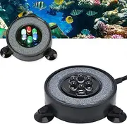 Multi-Colored Aquarium Air Stone Disk Fish Tank Bubbler Color Changing LED Light
