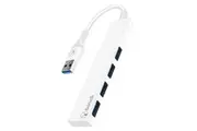 Bonelk Long-Life Male USB-A to 4-Port Female USB 3.0 Slim Hub For Laptop White