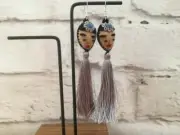 Handmade Mexican Frida Tassel Earrings - Aretes de Frida Hechos a Mano en Mexico