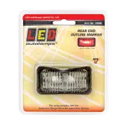 LED Autolamps Red Rear End Outline Marker Light Black Base 2 LED Lamp Blister