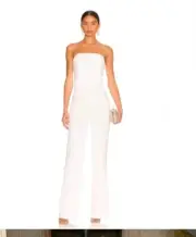 Alice + Olivia Lavera White Strapless Jumpsuit - Size 10 NWT