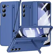 [NINKI] Slim Case for Samsung Galaxy Z Fold 6 with Blue S Pen, Stylus Pen Holder & Kickstand, Protective Hinge Case for Samsung Z Fold 6