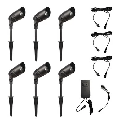 6 Pack Low Voltage Landscape Lighting, 6*200LM Dusk To Dawn Pathway Lights Ou...
