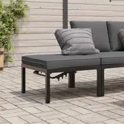 Garden Stool with Cushion Black Aluminium vidaXL