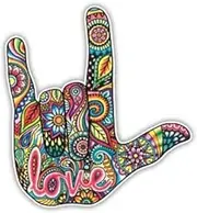 Love Sign Sticker Colorful I Love You Decal by Megan J Designs - Laptop Sticker Tumbler Decal Vinyl Sticker
