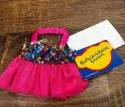 Build a Bear SMALLFRYS BUDDIES PINK DRESS rainbow sequins clothes