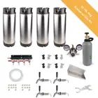 4 x Brand New Ball Lock Keg System SS Tap Kegerator Co2 Regulator Drip Tray Beer