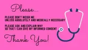 Please Don't Weigh Me - Informed Consent Card - Business Card Size - Discretion