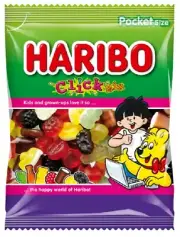 Haribo Click Mix 80g, 26-Pack - Danish Assorted Sweets