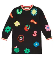 [Stella McCartney Kids] Stella McCartney Kids Intarsia cotton and wool dress Y 4 black