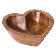 Natural Wooden Heart Bowl Crystal Jewellery Trinket Dish Tray 20cm
