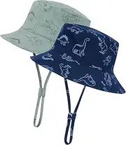 [Durio] Baby Bucket Sun Hat Toddler Hats Summer Beach Hat UPF 50+ Sun Protection Bucket Hats for Kids Baby Boy Girl Gifts 2Pack