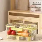 Air-tight Fruit Storage Bin Stackable Basket Airtight Container with Hidden