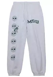 NWT Travis Scott Cactus Jack X Mitchell & Ness Michigan State Gray Sweatpants Si