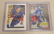 2x STEPHANE MATTEAU 1996-97 BAP CERTIFIED AUTO & 1995-96 SCORE ARTIST'S PROOF