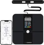 LifeCHARGE 8 Electrode Smart Body Fat Scale 2 PRO Scales for Body Weight and Fat. Large Display BMI Digital Weight Scale, Full Body 29 Composition Analyzer with Report, Accurate Bathroom Scale