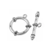 Tribal Bumpy Ring Antiqued Silver Toggles (4 Sets) tog019A