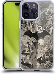 Head Case Designs Officially Licensed Batman DC Comics Logo Collage Distressed Hush Soft Gel Case Compatible with Apple iPhone 14 Pro Max